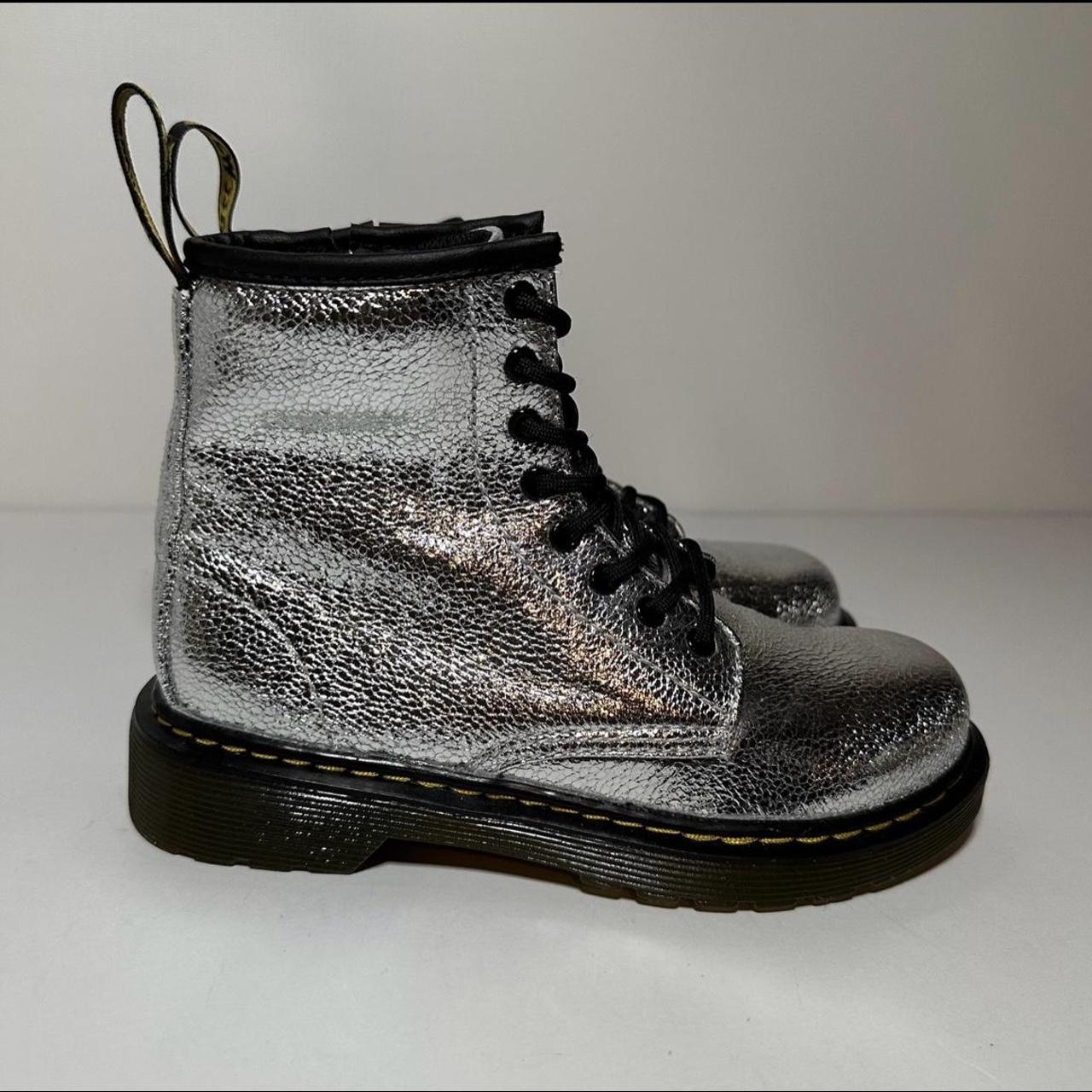 Kids silver dr on sale martens