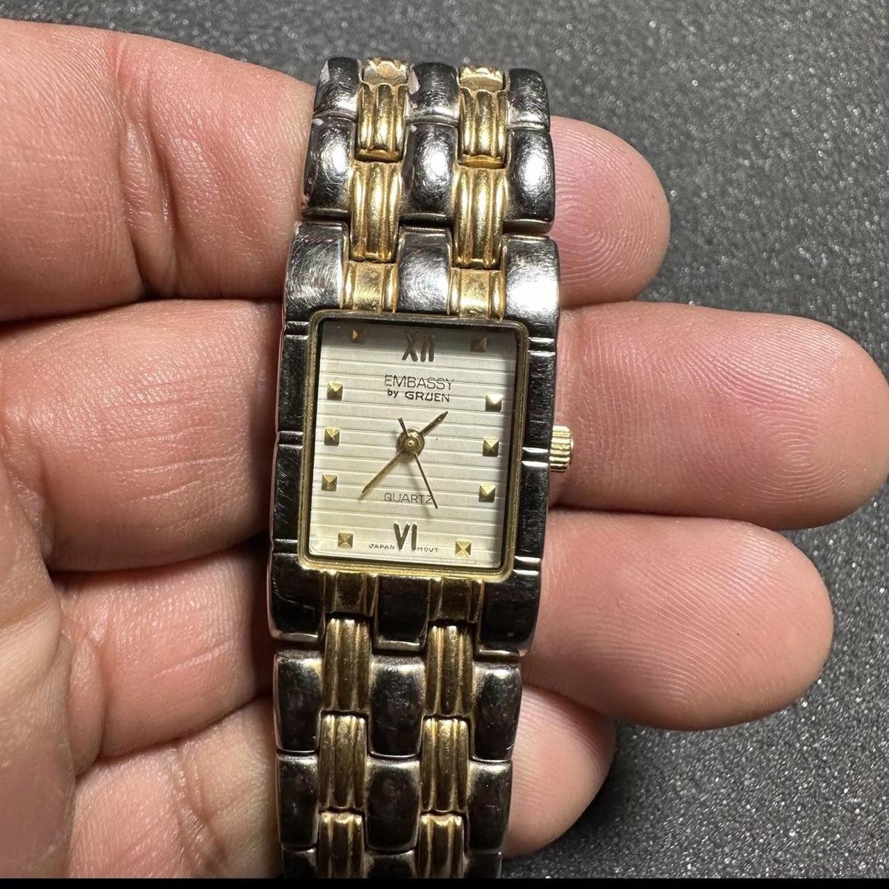 Embassy By Gruen Bill Blass Quartz Watch Silver And Depop