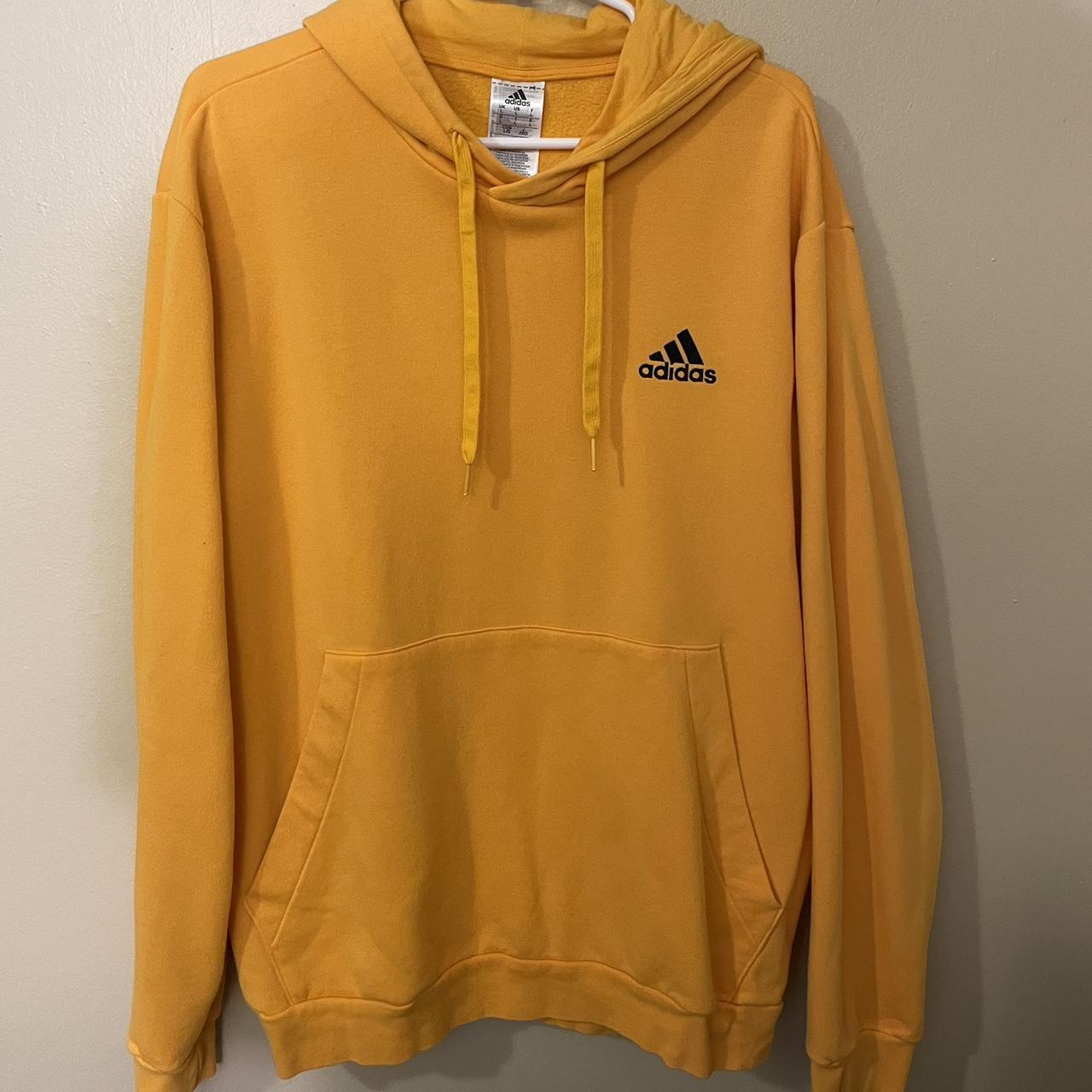 Adidas Hoodie Yellow size Large Depop