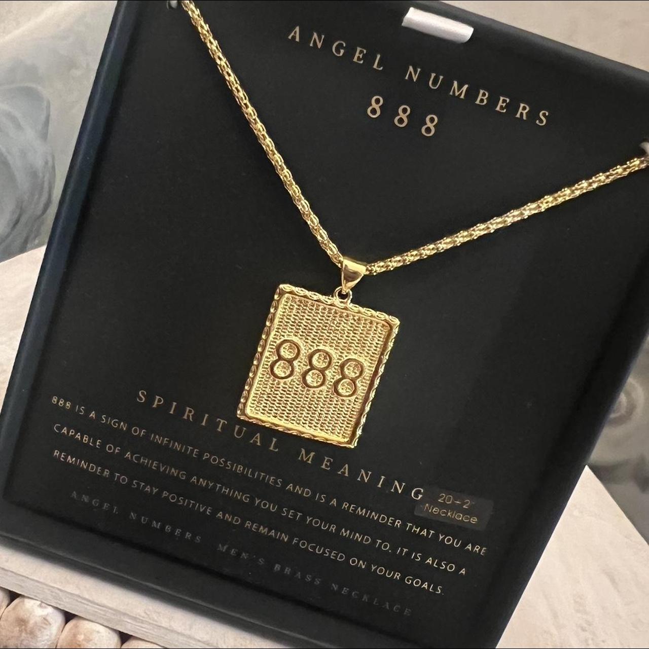 888 - Angel Number Necklace - Gold Tone | Not Every Libra