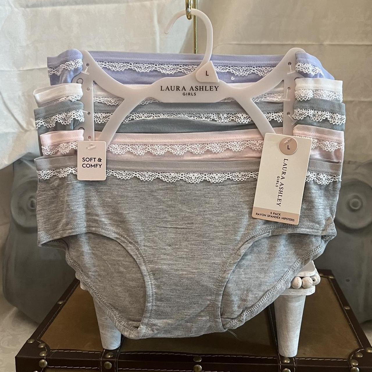 Laura Ashley Girls' Underwear - 10 Pack Stretch Cotton Briefs (Size: XS-L)