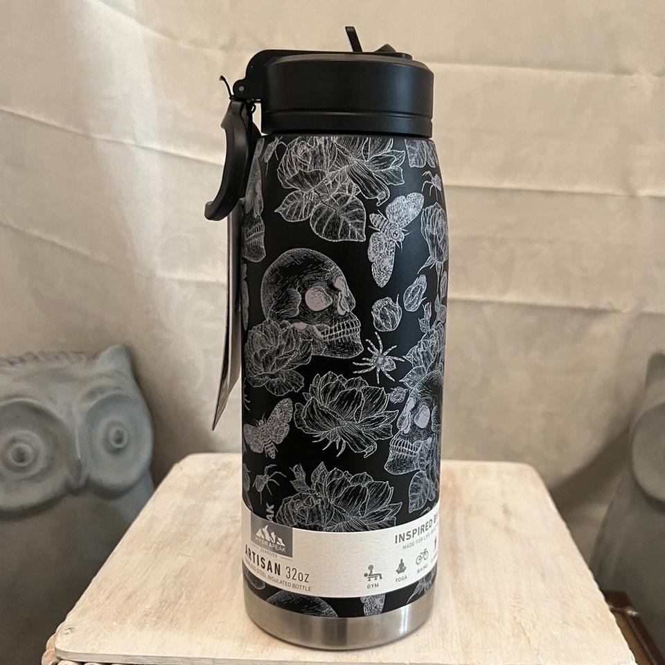 Hydrapeak, Dining, Hydrapeak Floral Skull Stainless Steel Water Bottle  32oz