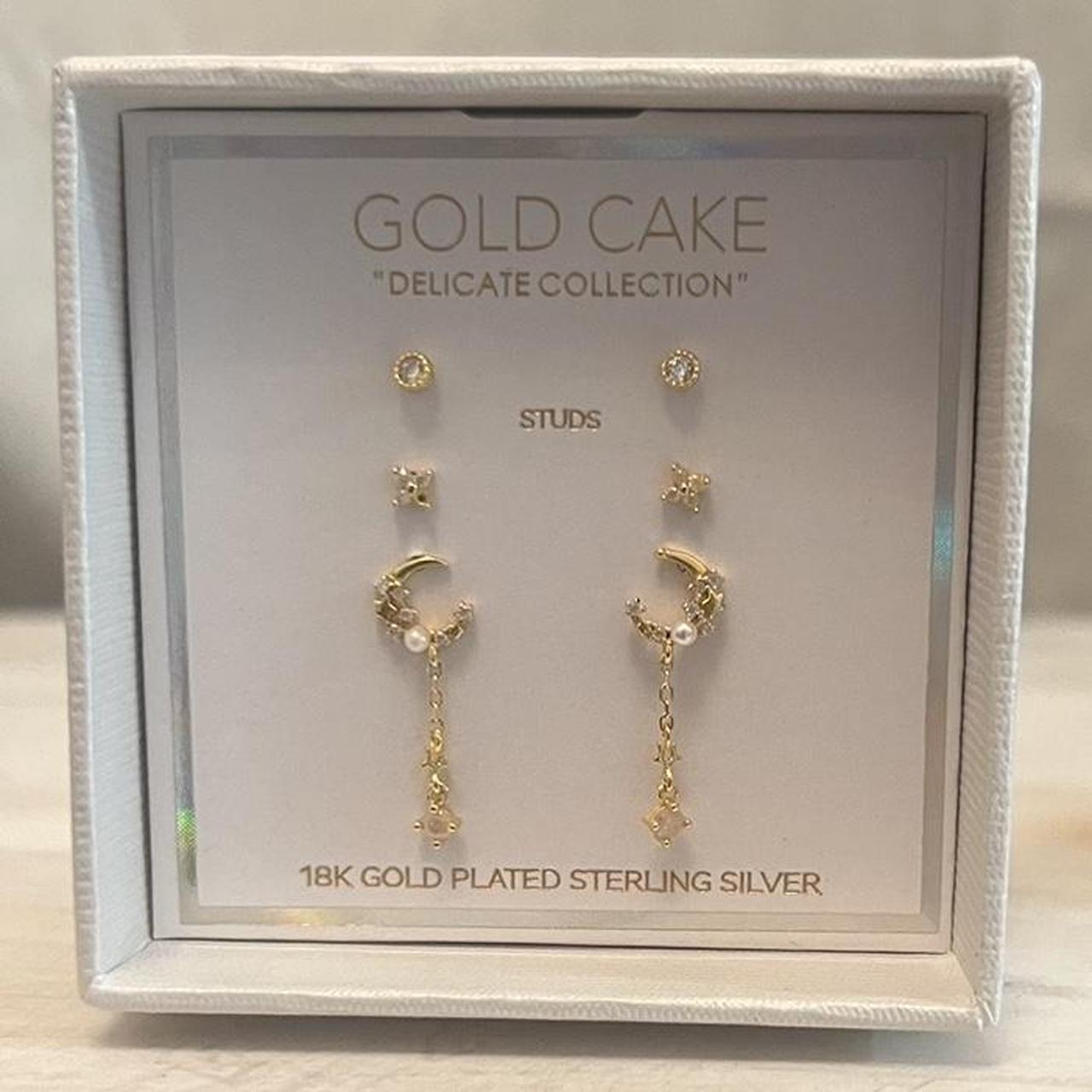 Gold cake sterling hot sale silver earrings