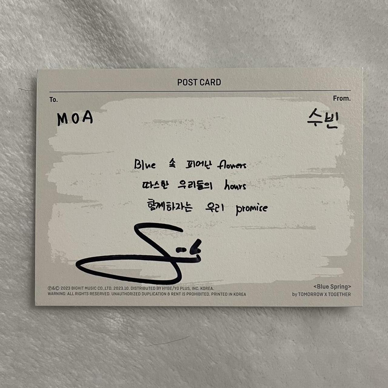 TXT Soobin Signed online Postcard