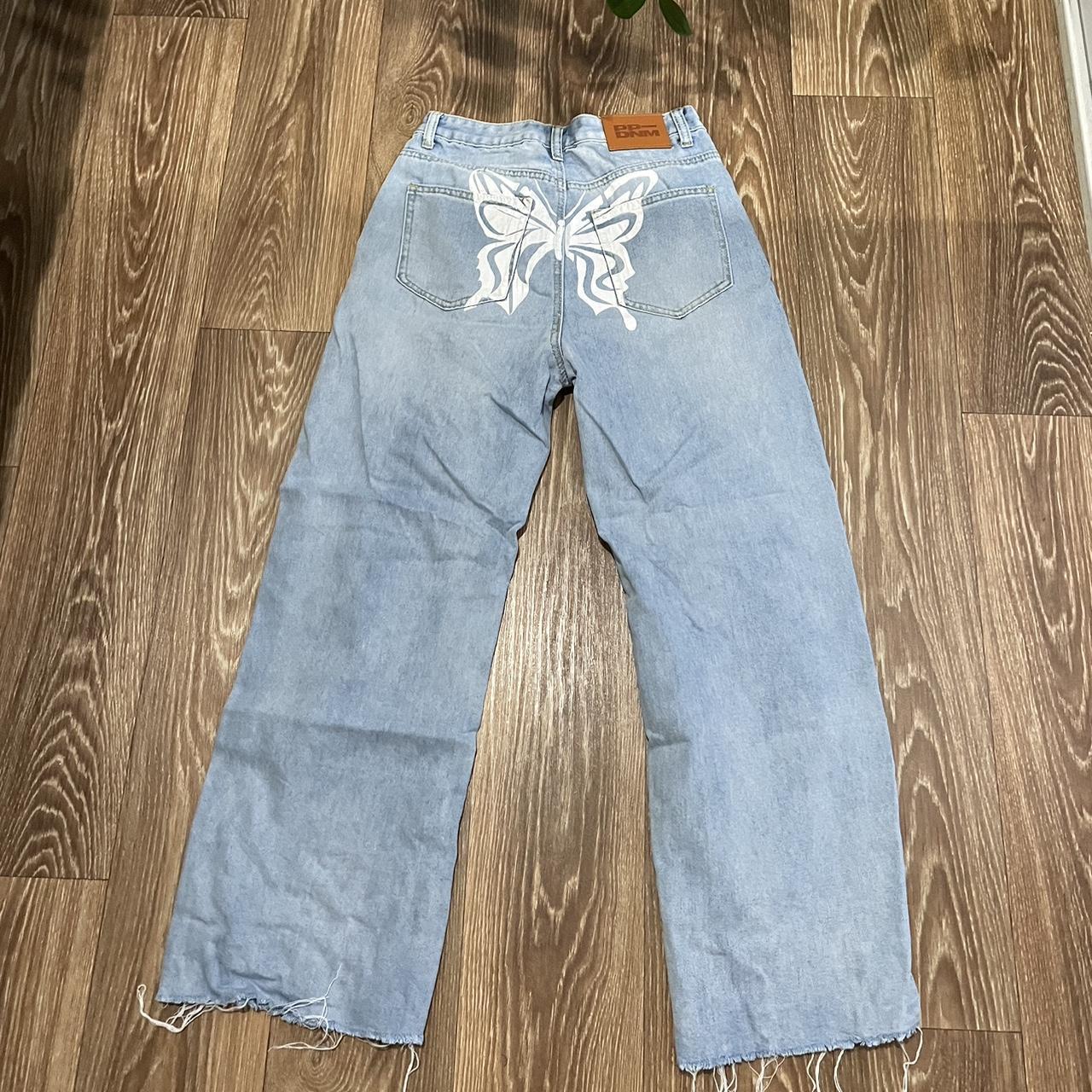 Women's Blue and White Jeans | Depop