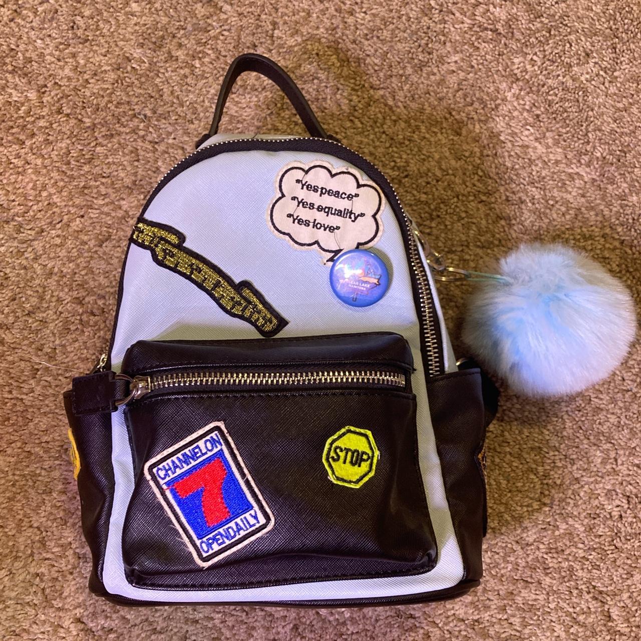 CUTE BLUE m&m BACKPACK ! FITS QUITE A BIT AND SO - Depop