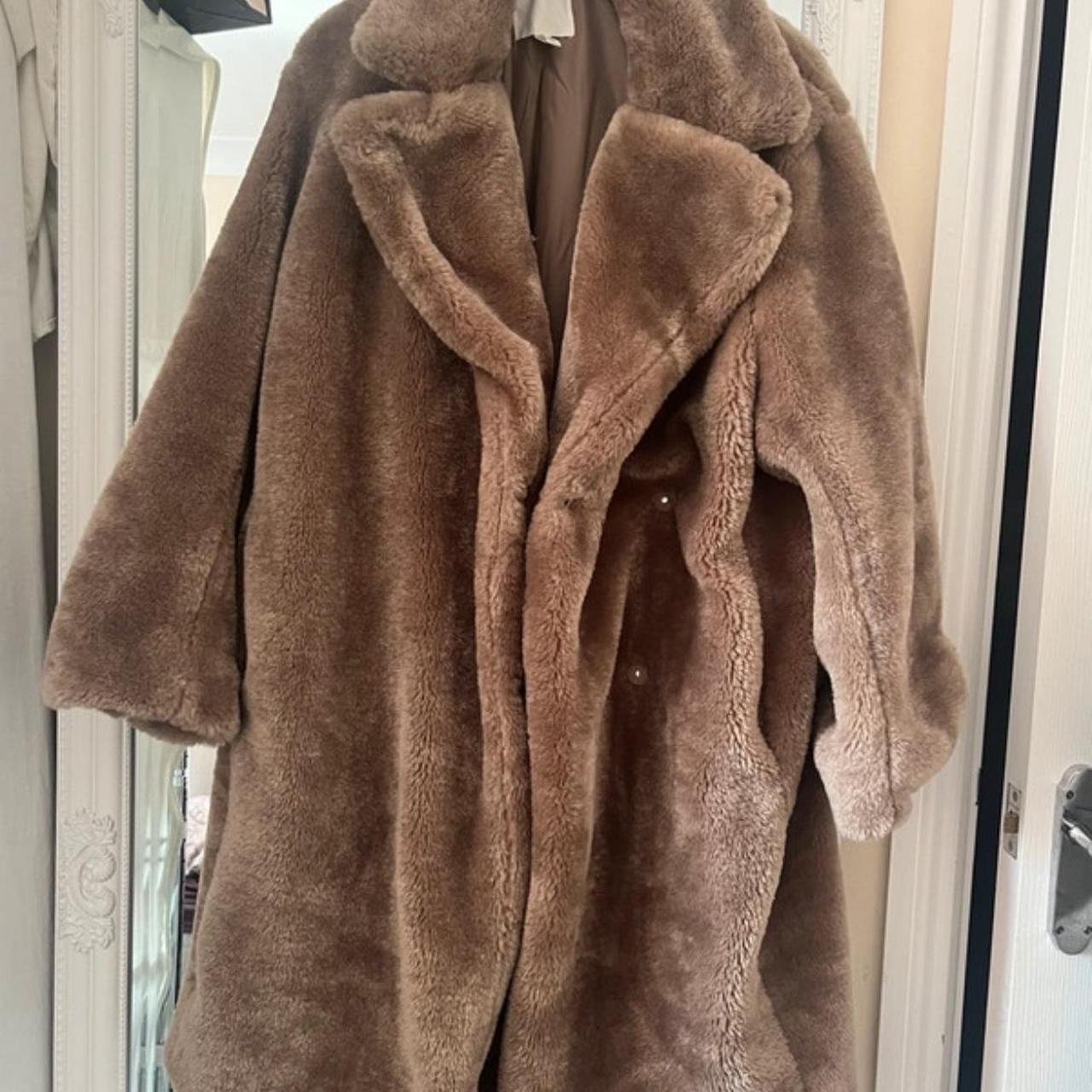 Brown fur coat h&m best sale