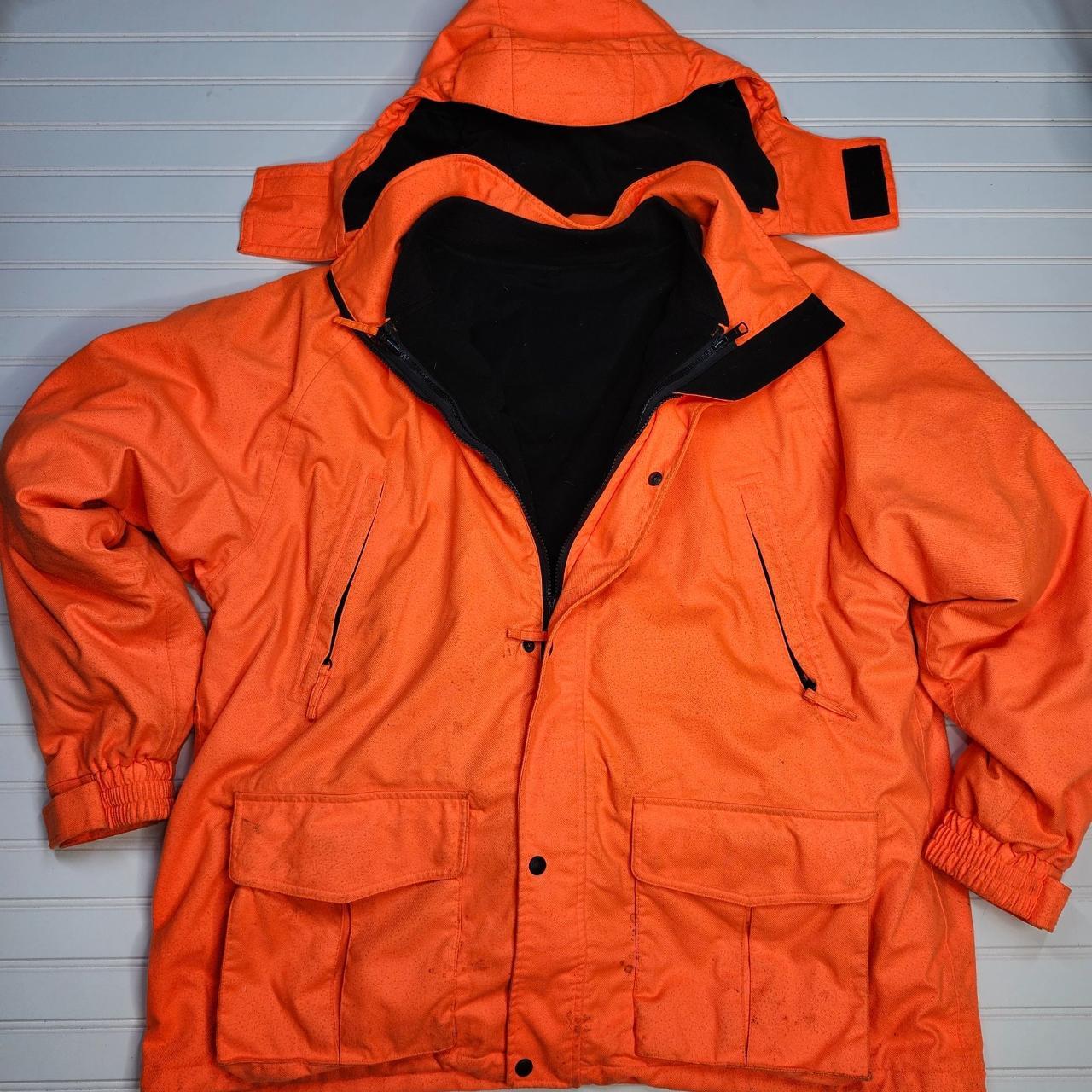 Cabelas Blaze Orange Lined Hunting Overalls Large Depop