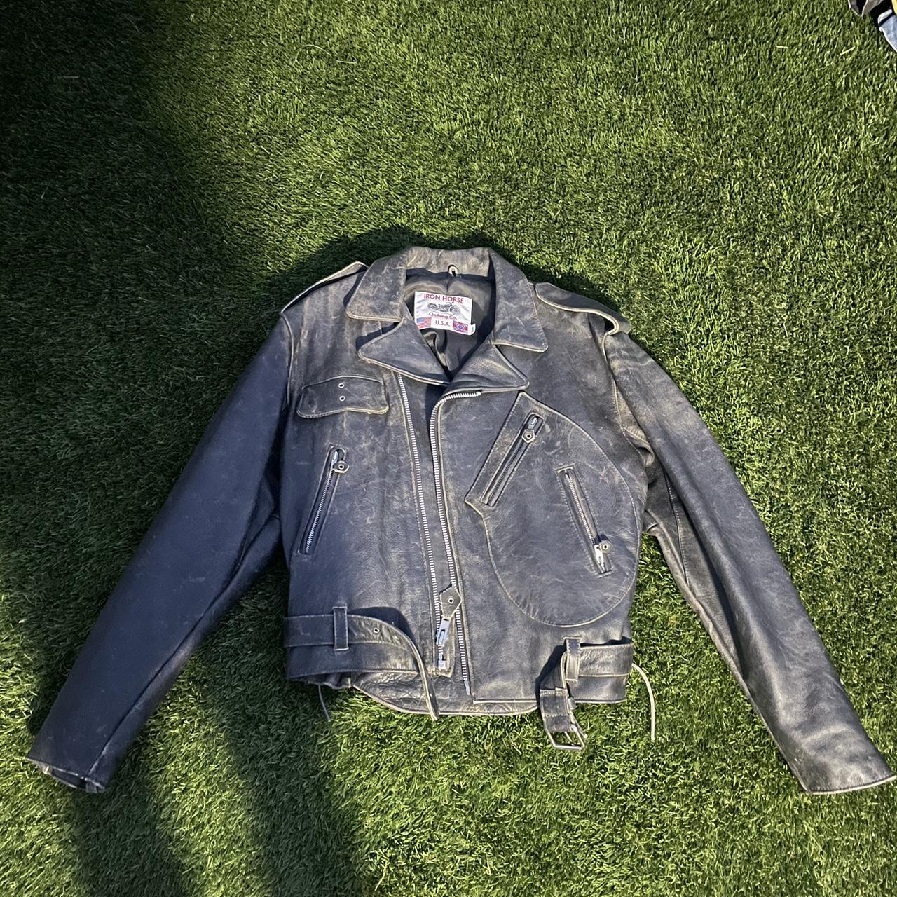 large iron horse leather motorcycle jacket with... Depop