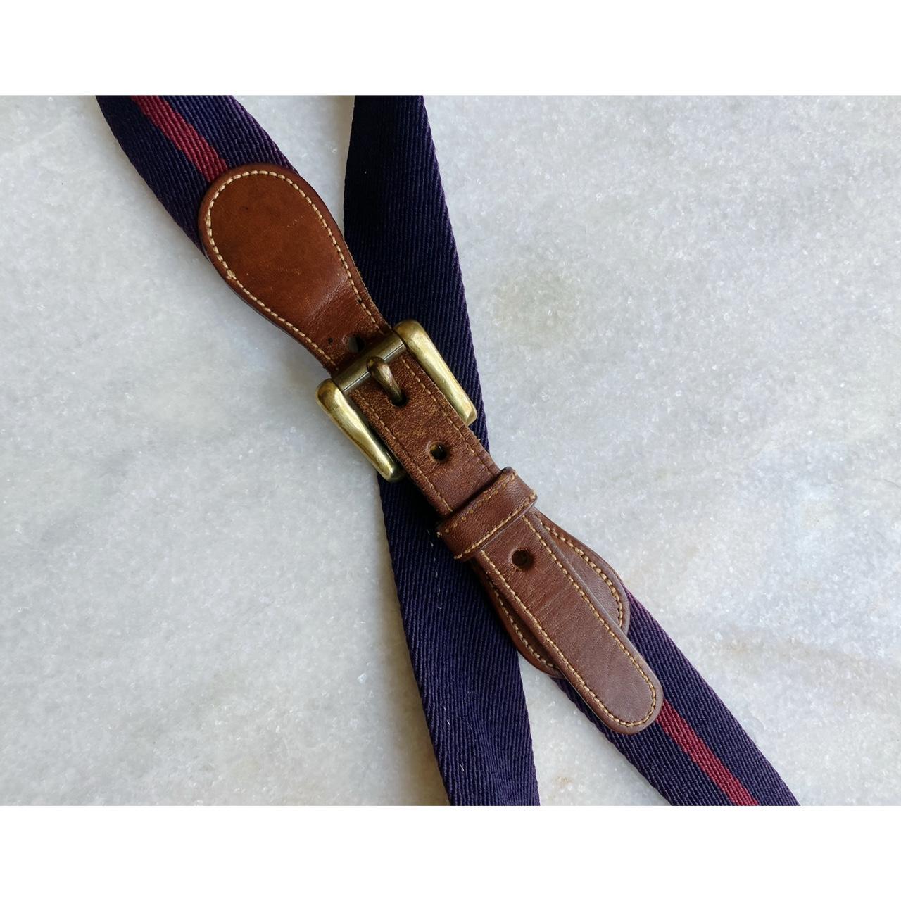 Vintage Dooney Bourke Navy Purple Red Stripe Canvas