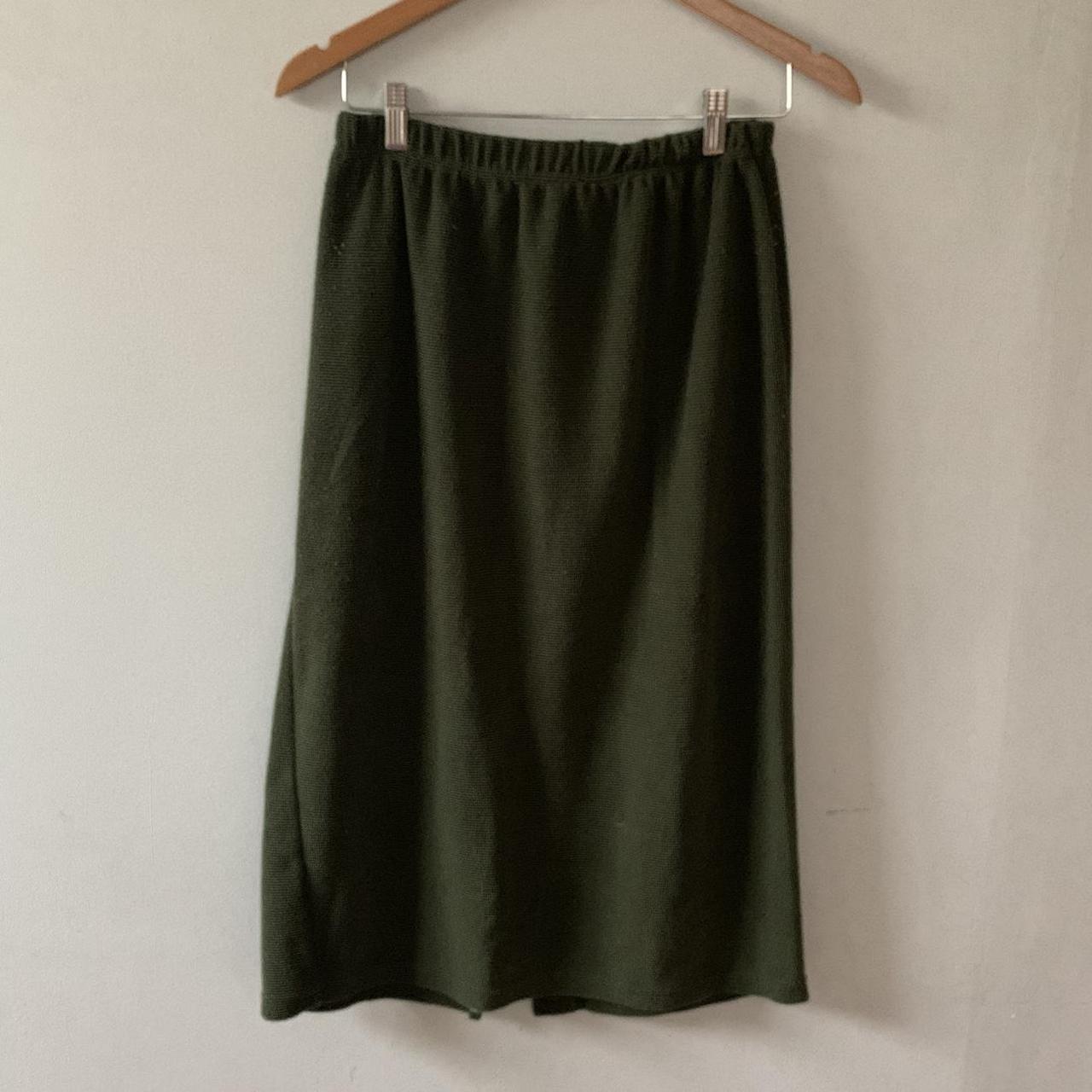 green vintage midi skirt• dark green skirt from... - Depop