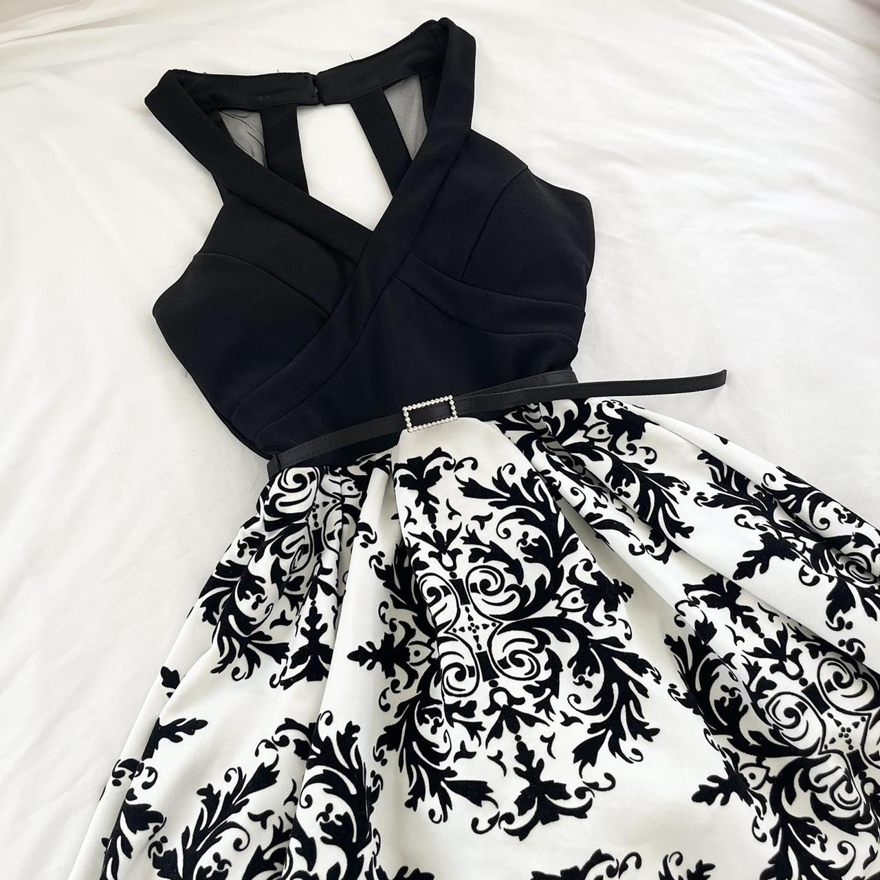 Black and White Formal Dress the prettiest formal. Depop