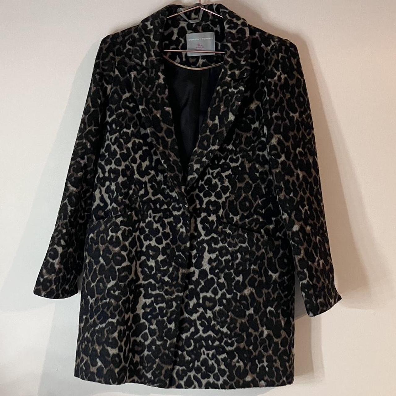 Dorothy Perkins brown and black leopard print coat. Depop