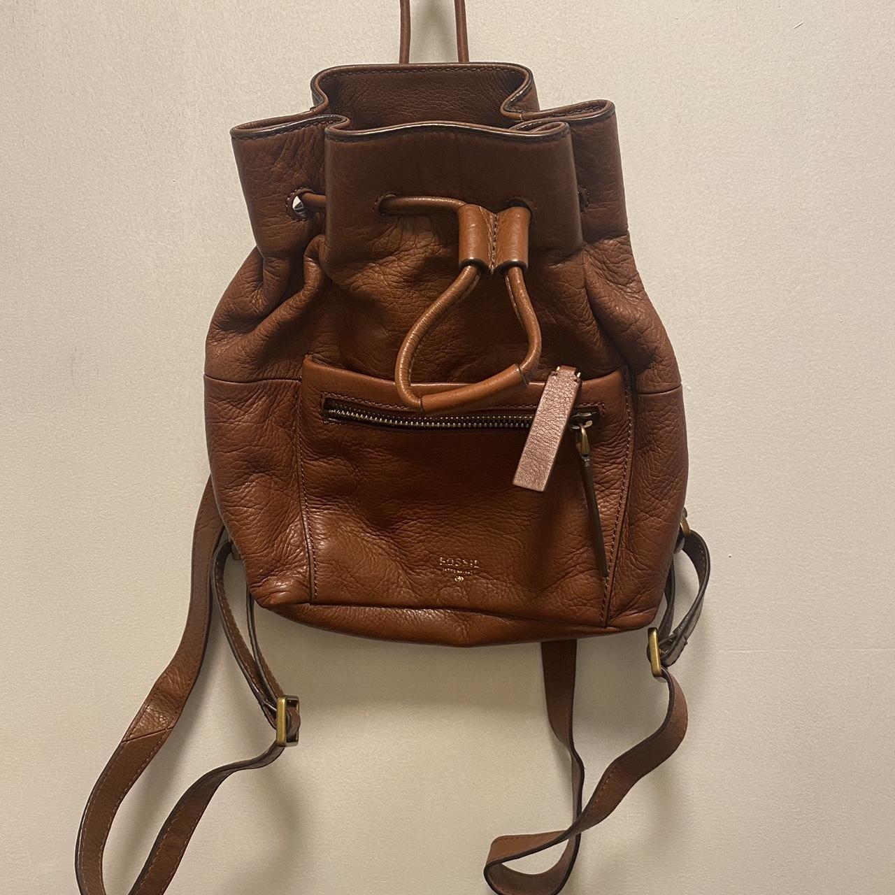 Fossil Felicity Black/Brown Pebble Leather Mini Backpack Handbag Purse -  Tatem Telecom