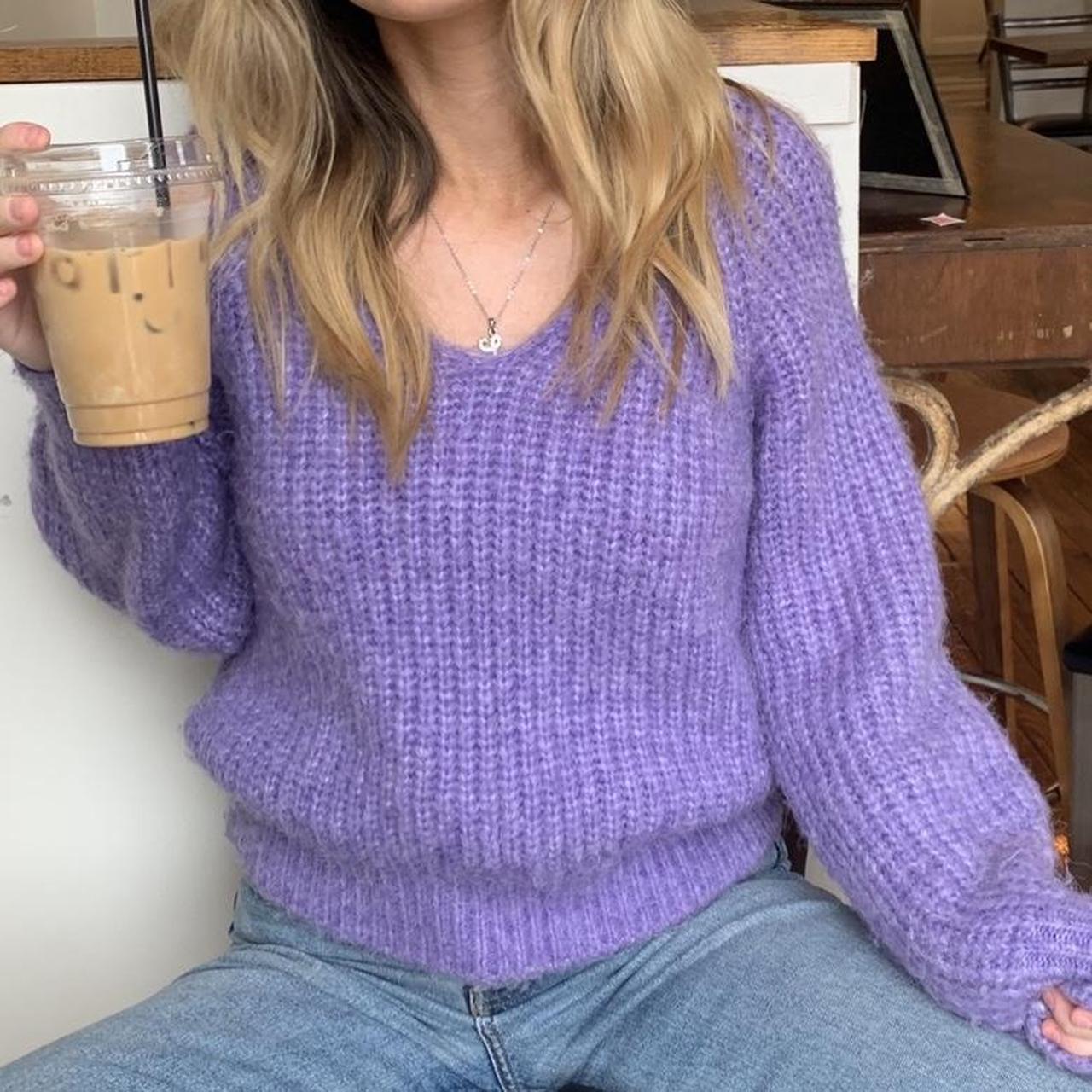 Mango purple cheap jumper