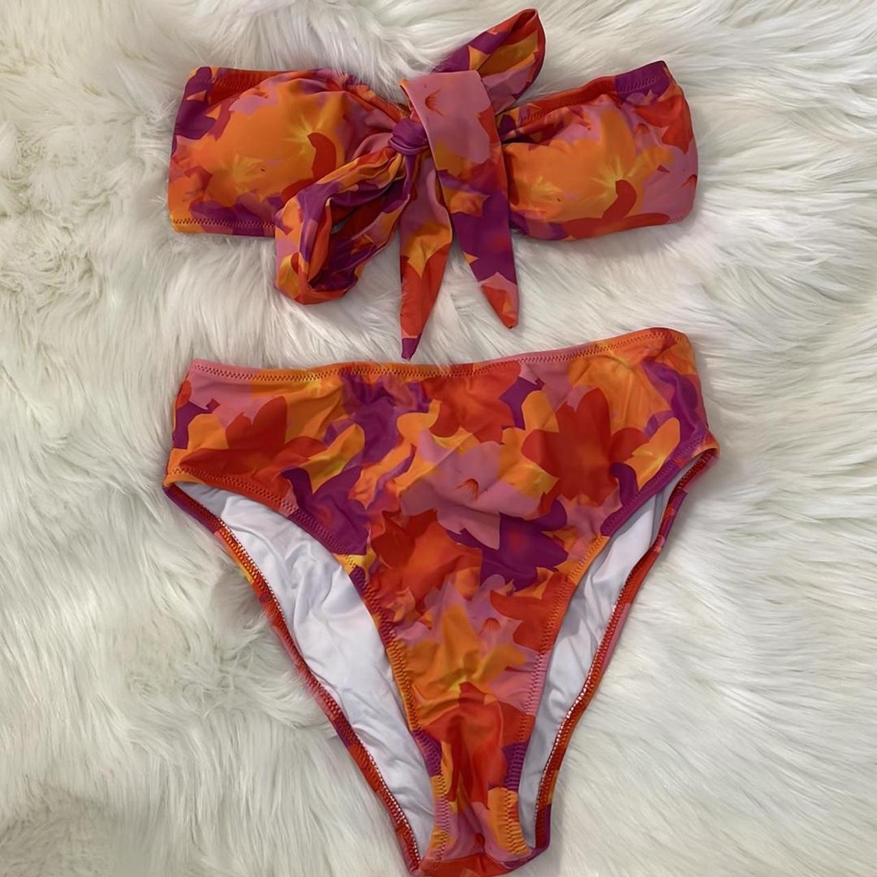 Women's Orange and Pink Bikinis-and-tankini-sets | Depop