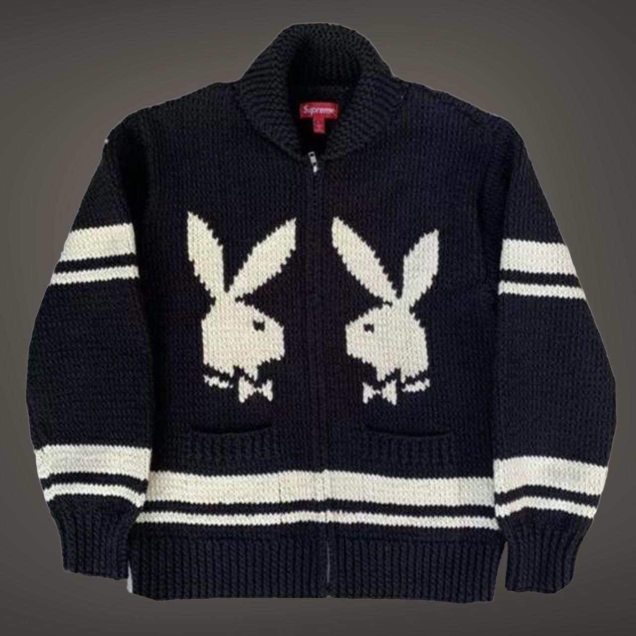 Supreme X Playboy Shawl collar full zip knit...