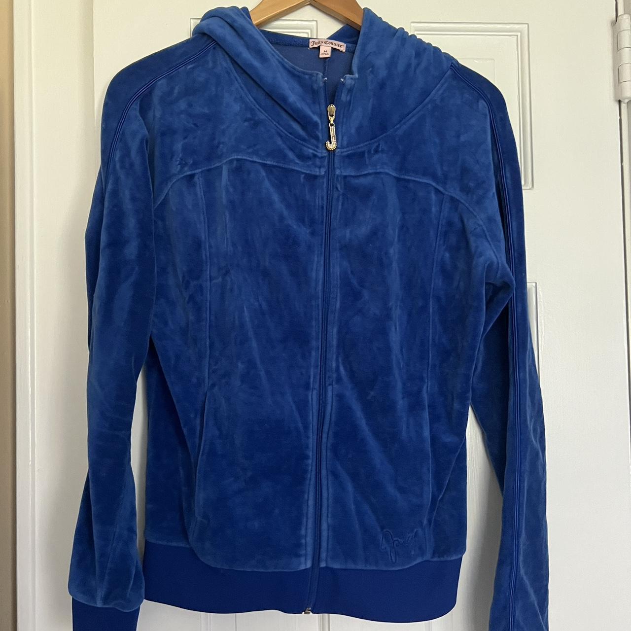 Juicy Couture velour zip up jacket hoodie size M... - Depop