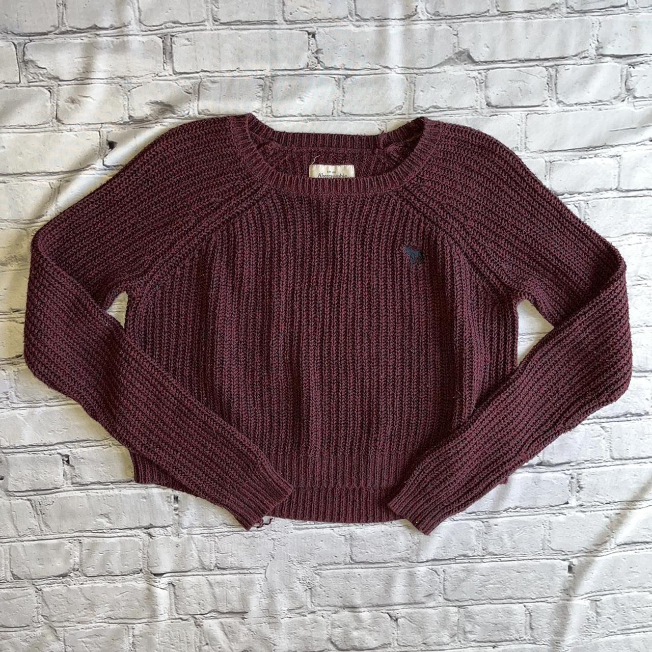 Abercrombie & Fitch Cropped Knit Sweater... - Depop