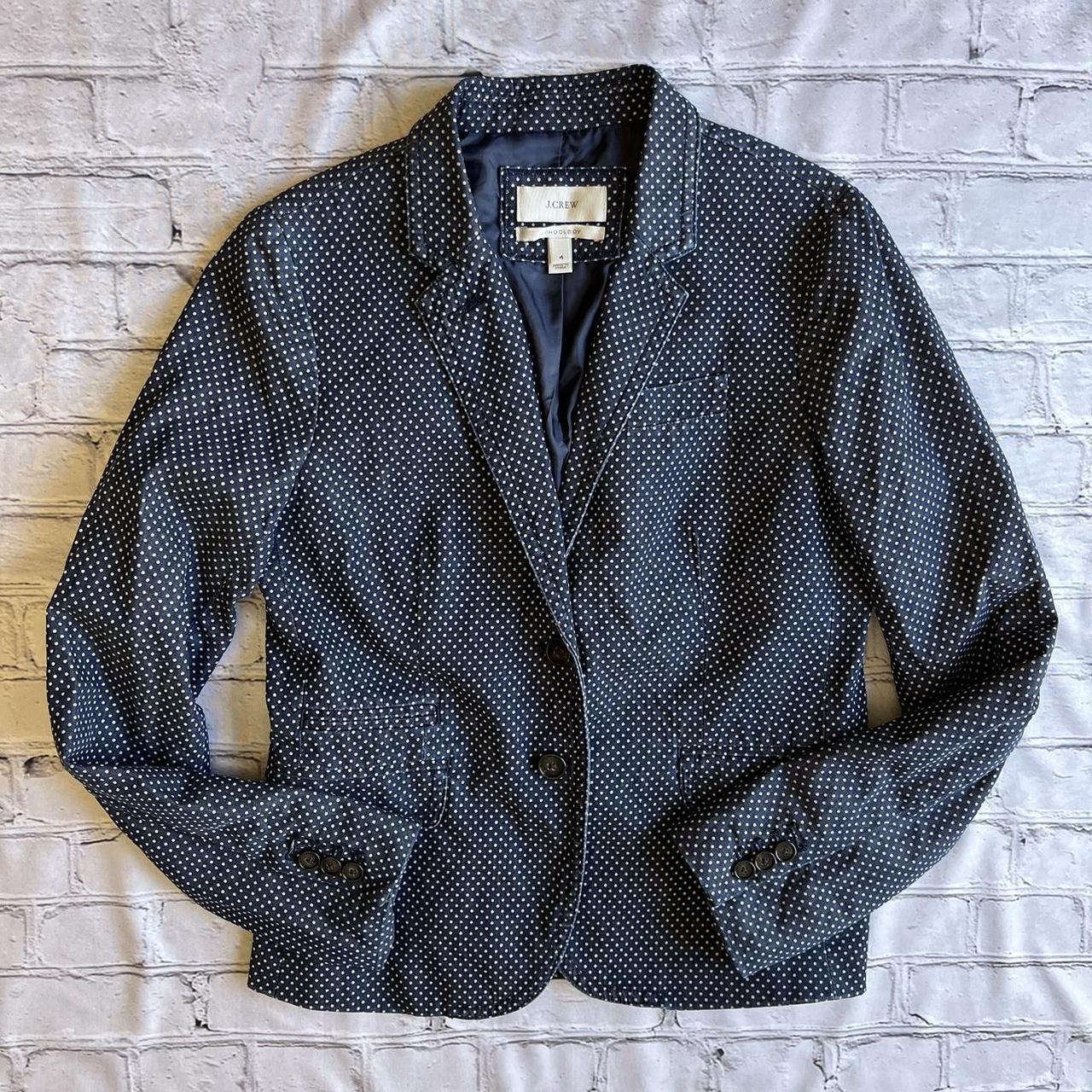 J crew polka dot deals schoolboy blazer size 8