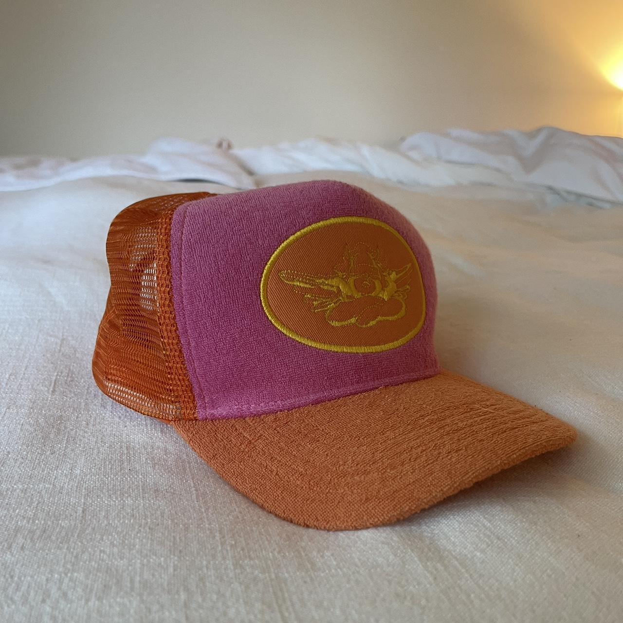 Women's Pink and Orange Hat Depop