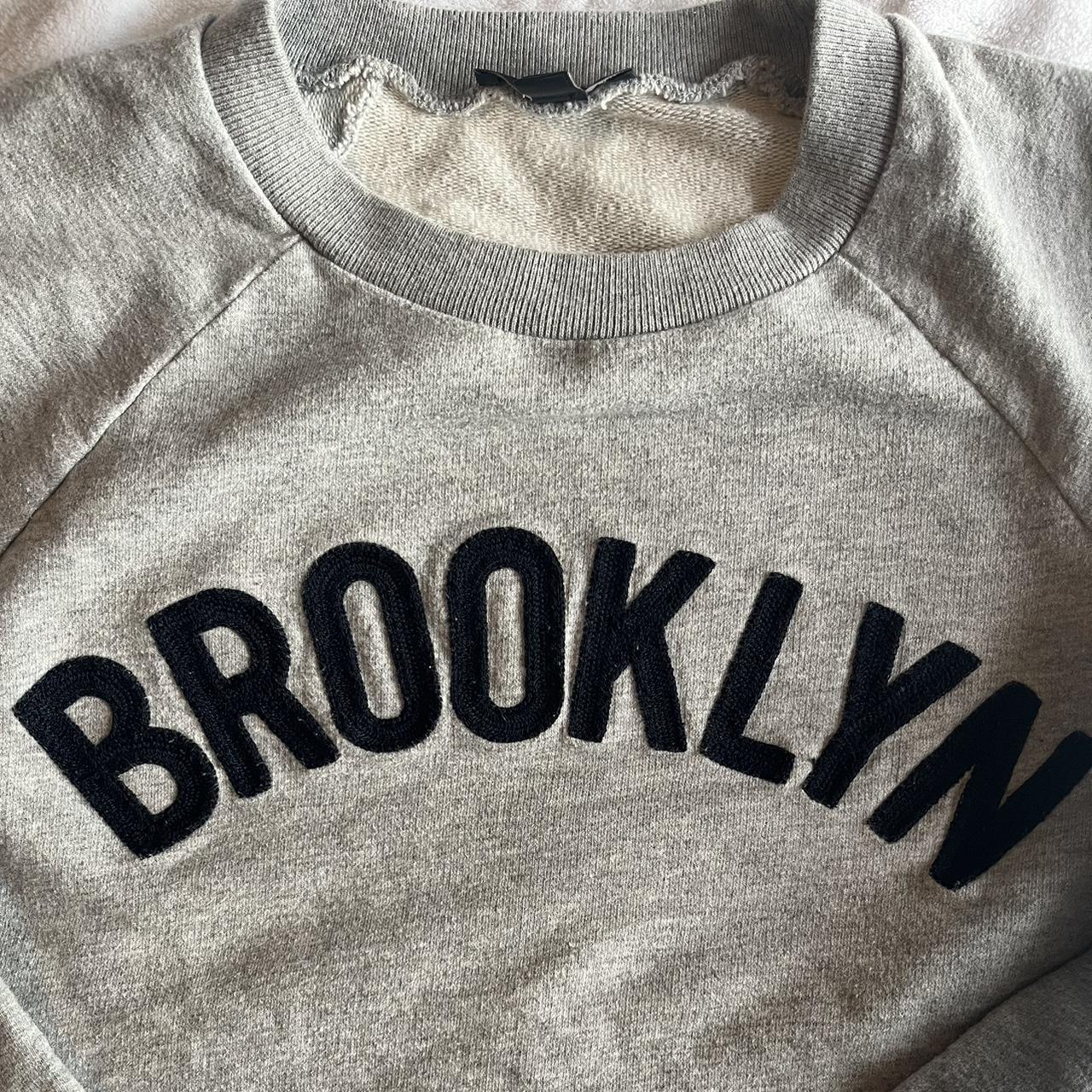 J.Crew Women's Grey and Navy Sweatshirt Depop