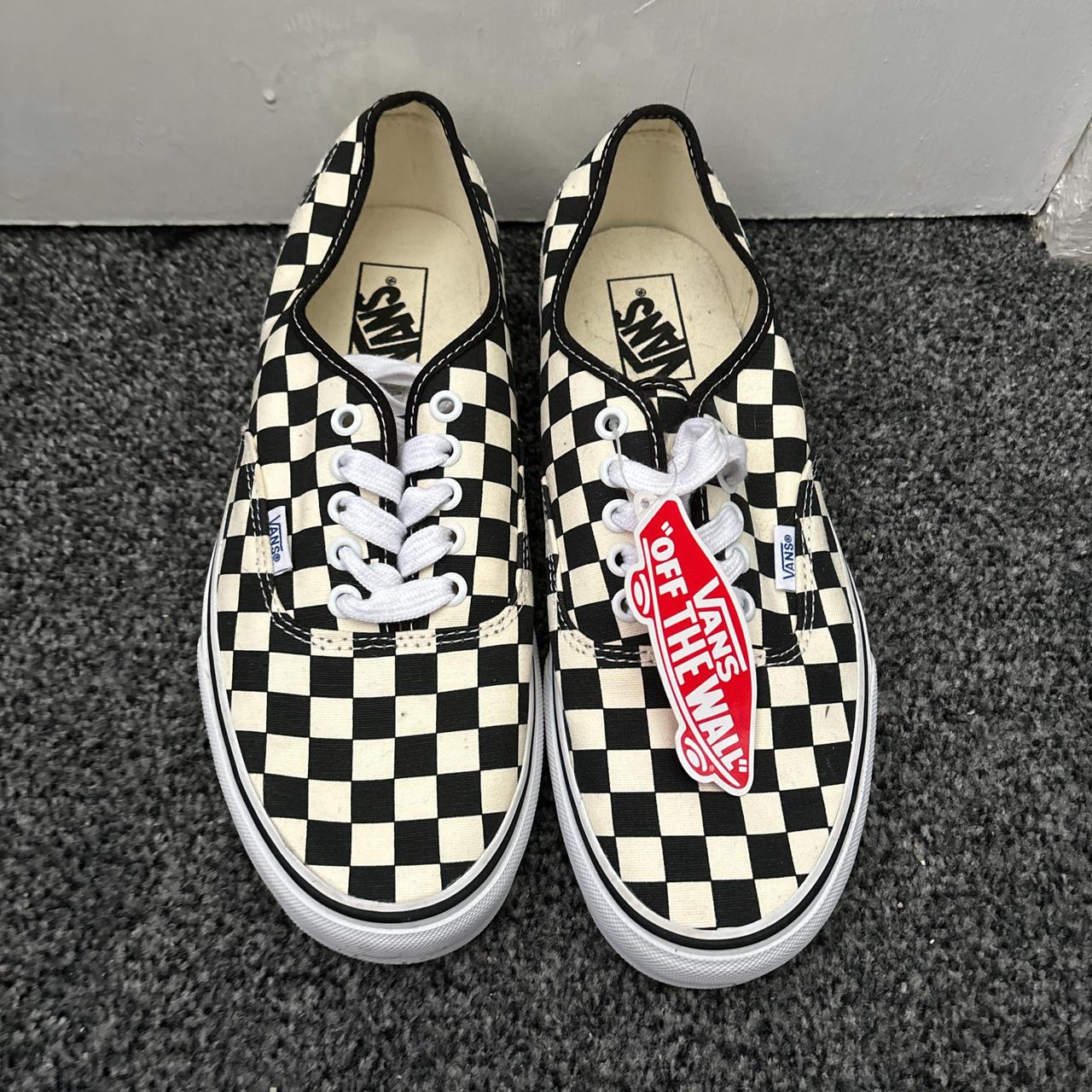 Never worn tag on checkered vans size 8 new vans Depop