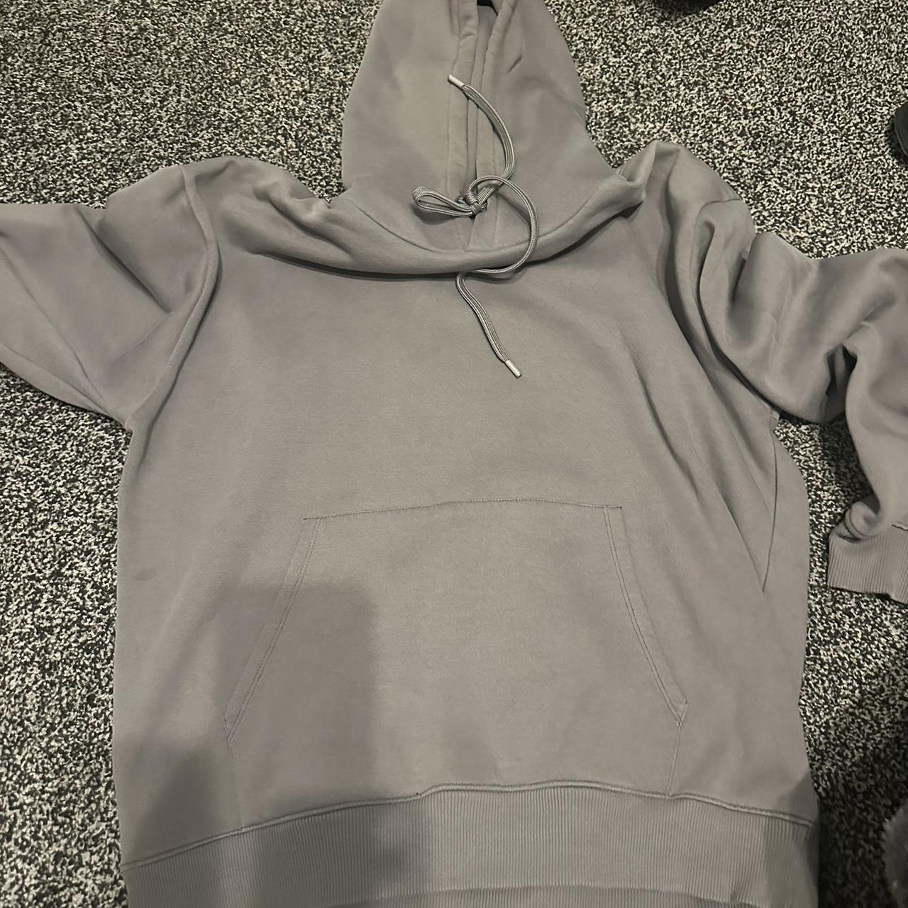 charcoal grey zara hoodie size L bought a few... - Depop