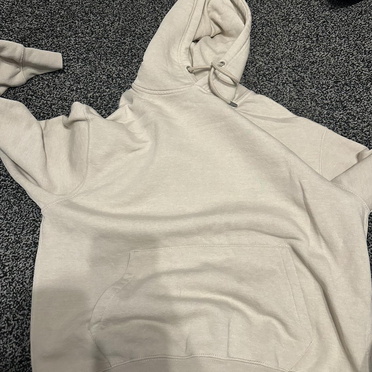 pull and bear hoodie in an off white cream... - Depop