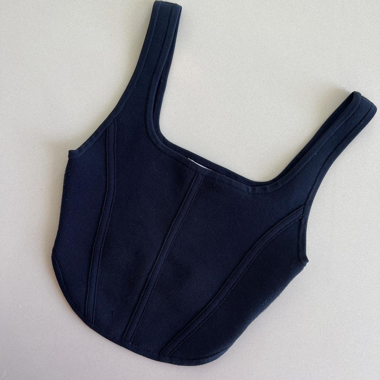 Aritzia Babaton corset crop tank Navy, XS #aritzia... - Depop