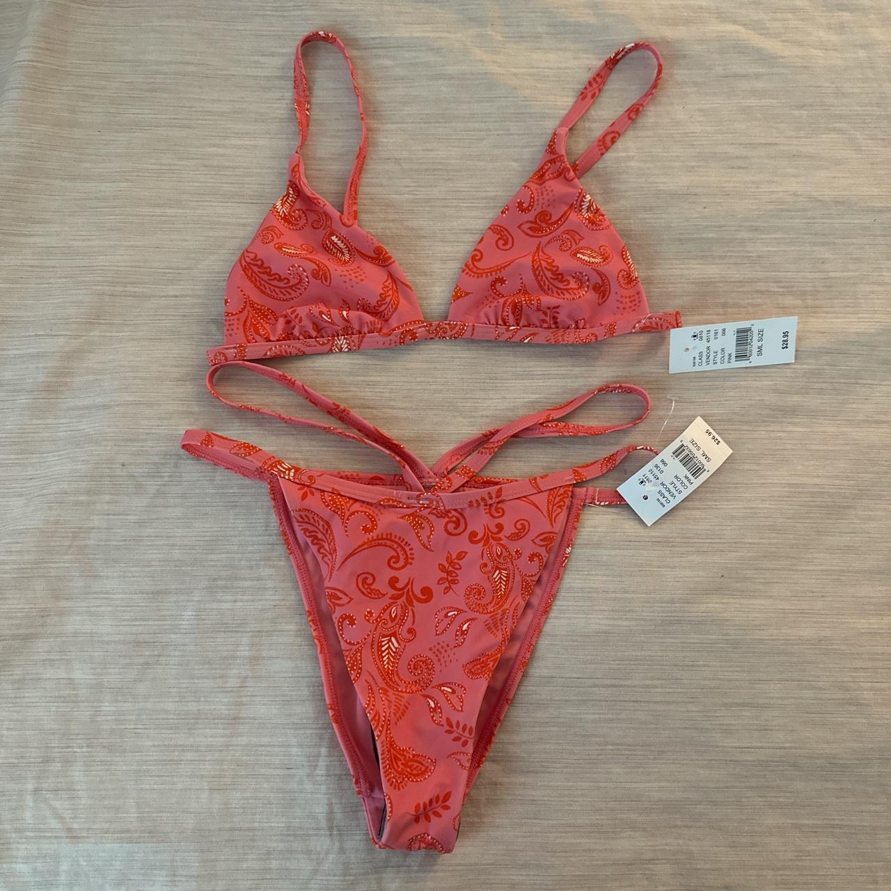 PacSun Women's Pink and Orange Bikinis-and-tankini-sets | Depop