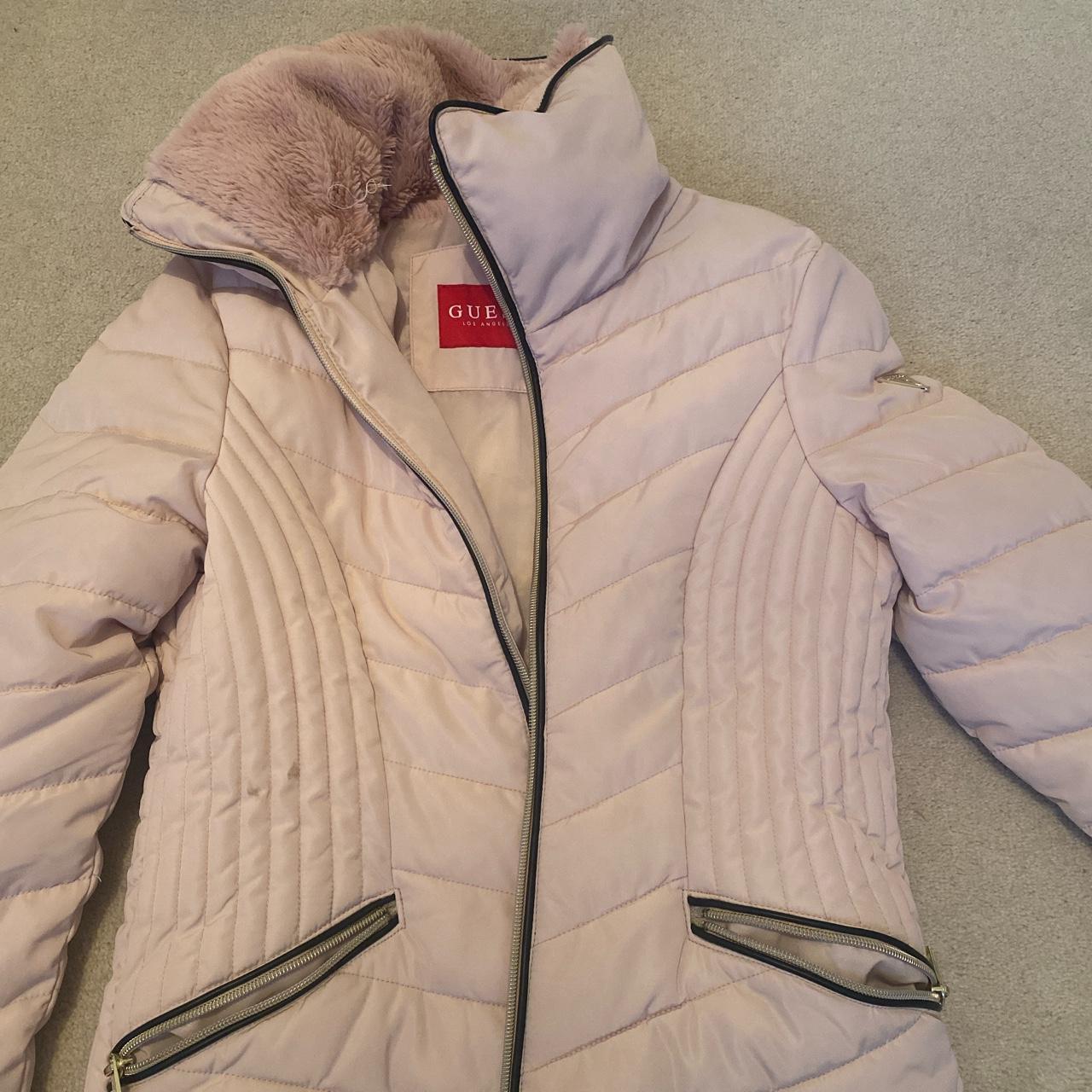 Guess Women's Pink Coat Depop