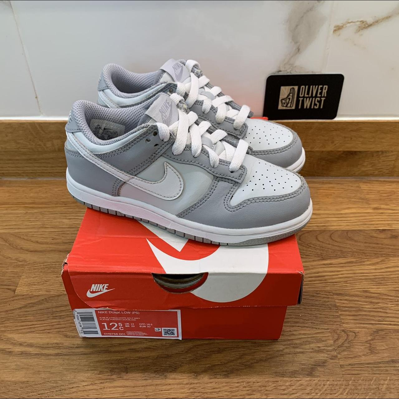 Nike Dunk Low Wolf Grey - kids Size: UK12c /... - Depop