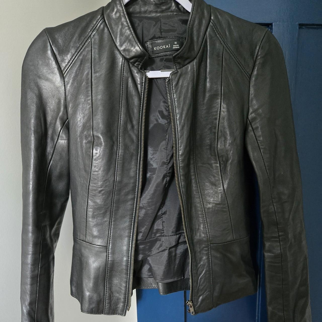 Kookai leather Beautiful peplum style at