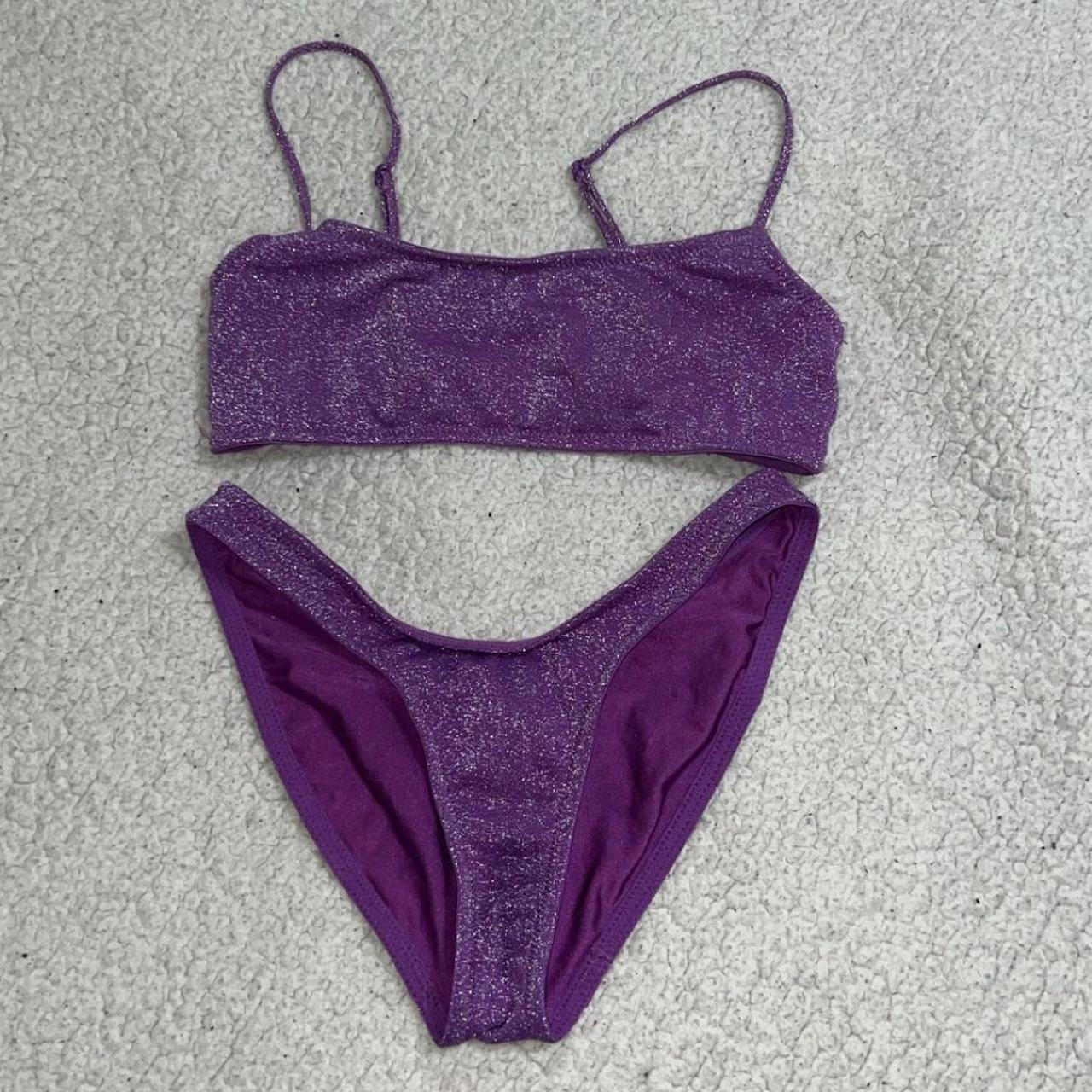 super cute triangl MICA violet sparkle bikini! size - Depop