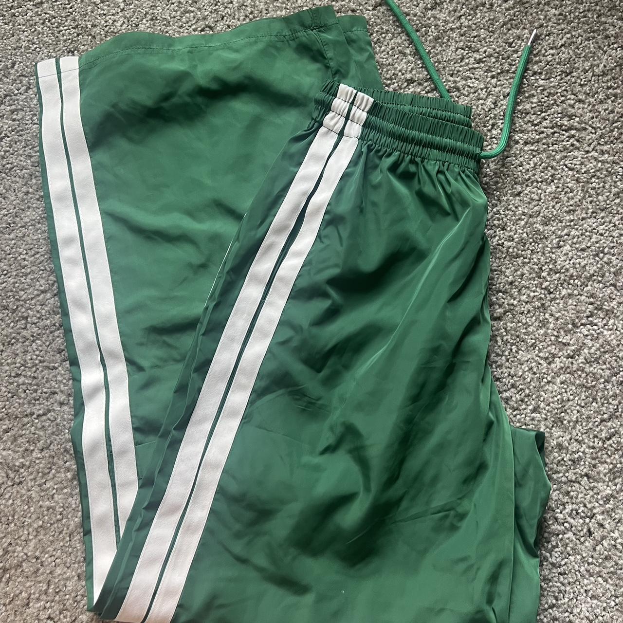 Edikted nylon green track pants. Never worn size xs Depop