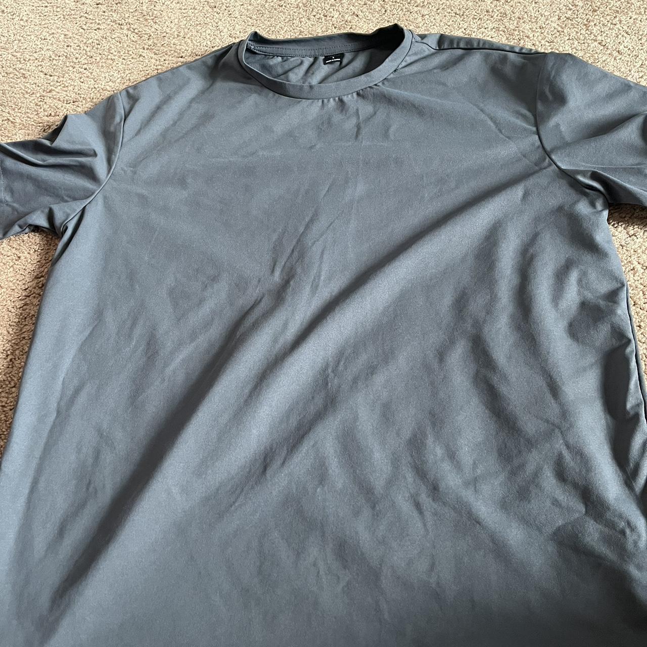 Light blueish gray basic graphic t-shirt - perfect... - Depop