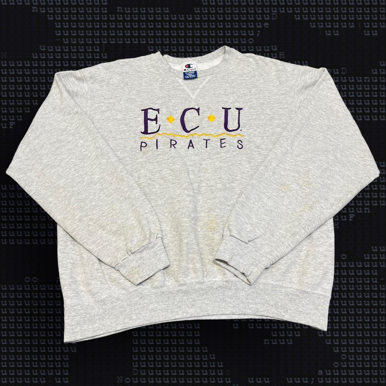 Grey ECU Pirates Long Sleeve Vintage Tee