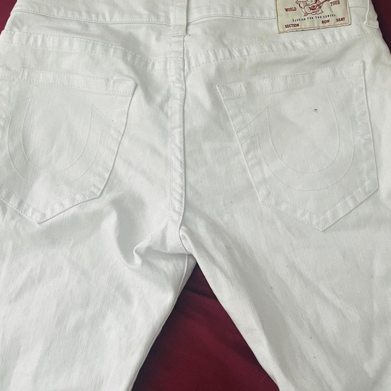 True religion white jeans, minor flaws as seen in... - Depop