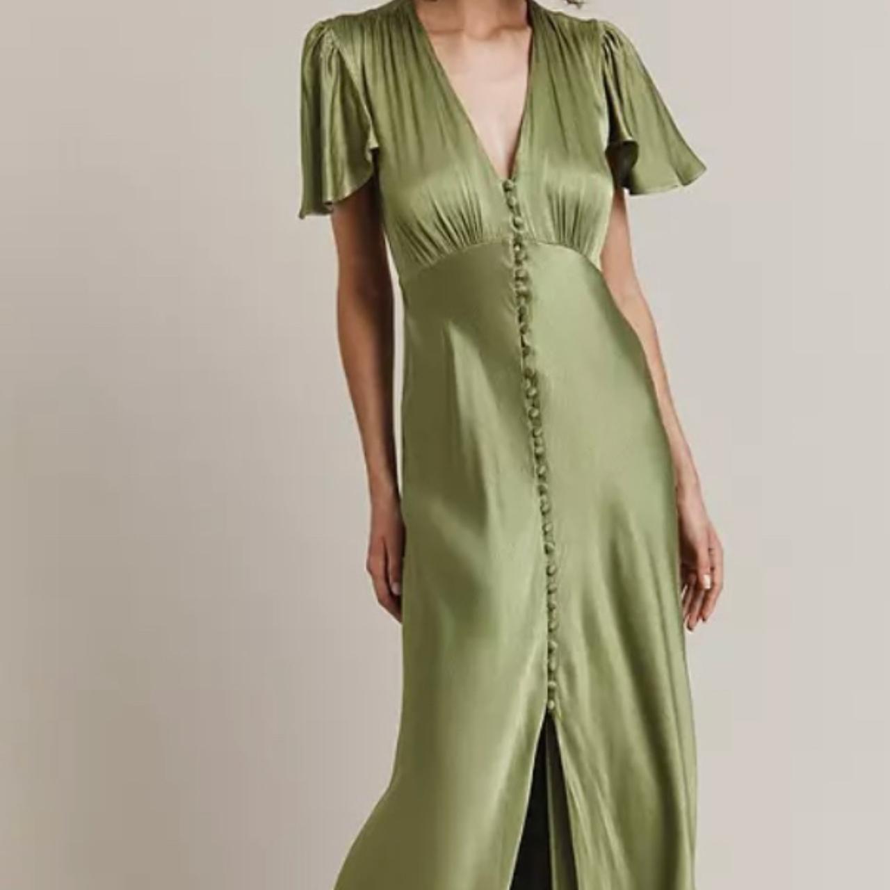 Ghost green outlet satin dress