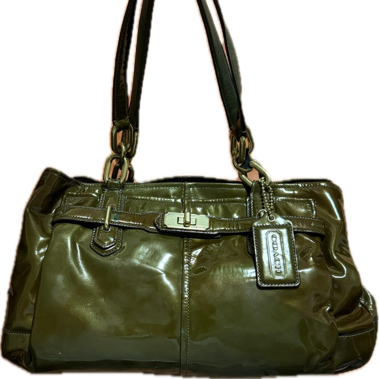 Coach Patent Leather Olive high quality Green