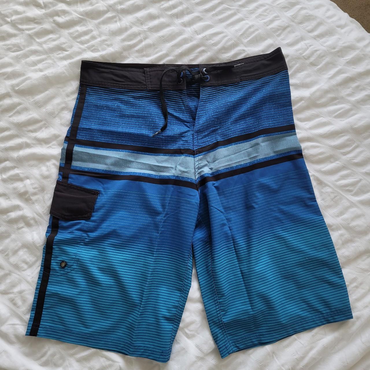 Ocean Pacific Men's Black and Blue Shorts | Depop