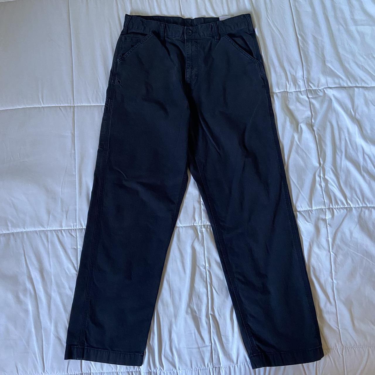 Uniqlo Navy Blue Carpenter Jeans Good Condition w/ 2... - Depop