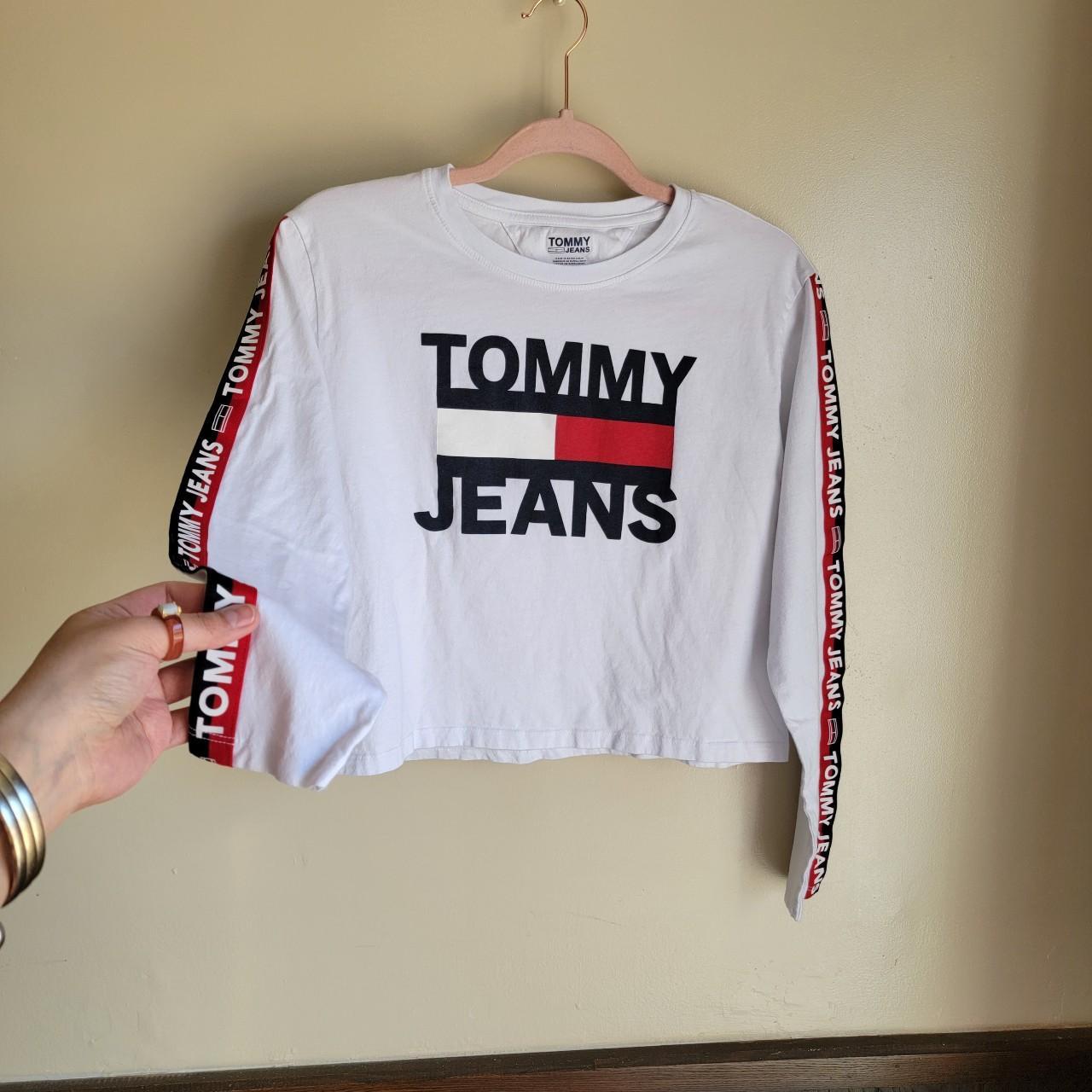 tommy hilfiger crop top long sleeve