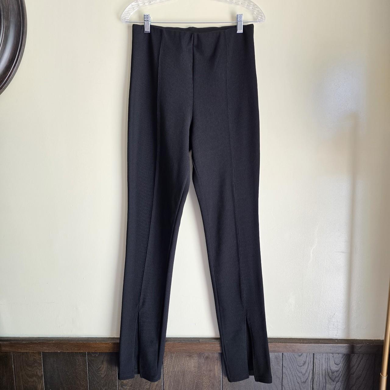 Wet Seal High Rise Black Pants Size Med Open Slits... - Depop