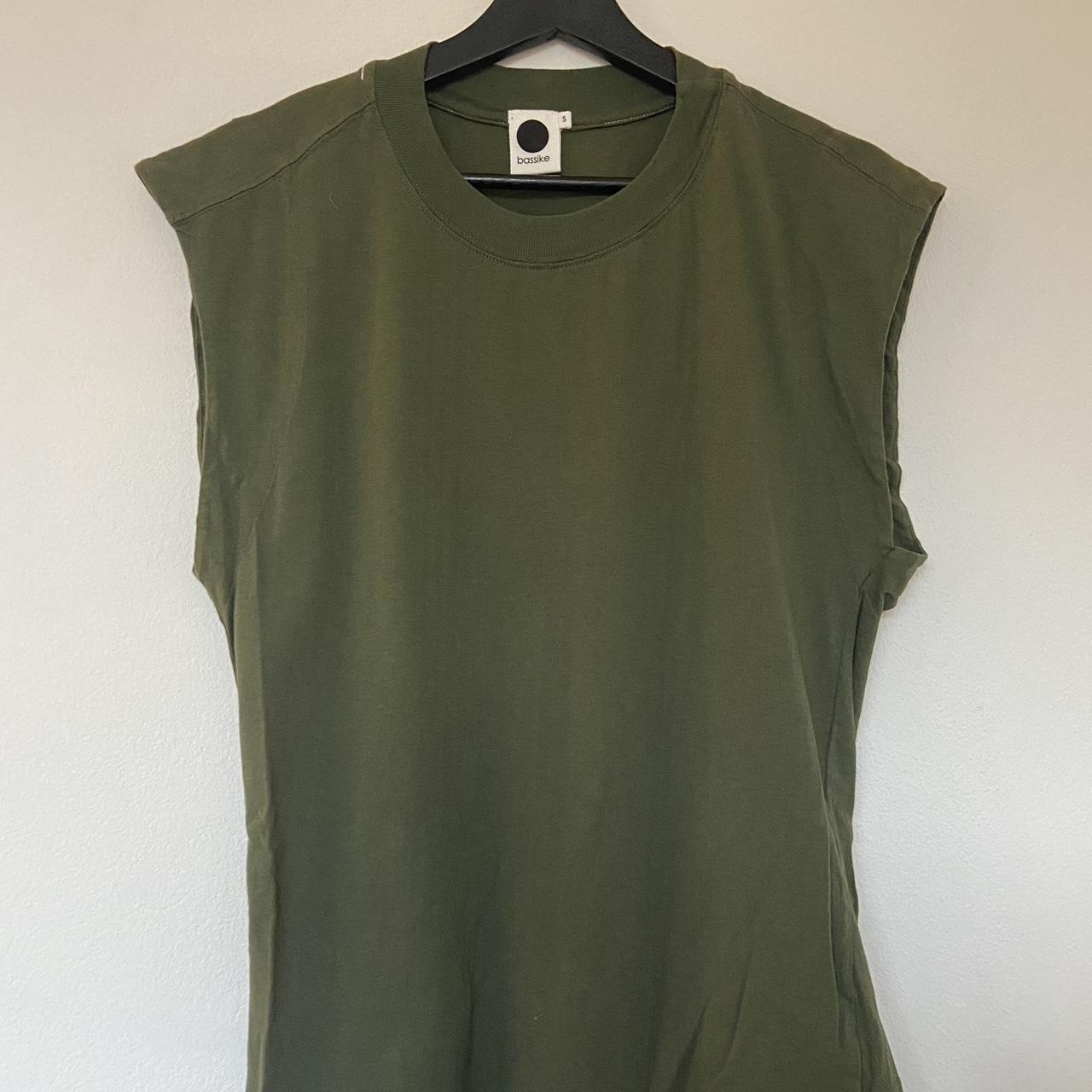 bassike olive green tank ~ add some structure and... - Depop