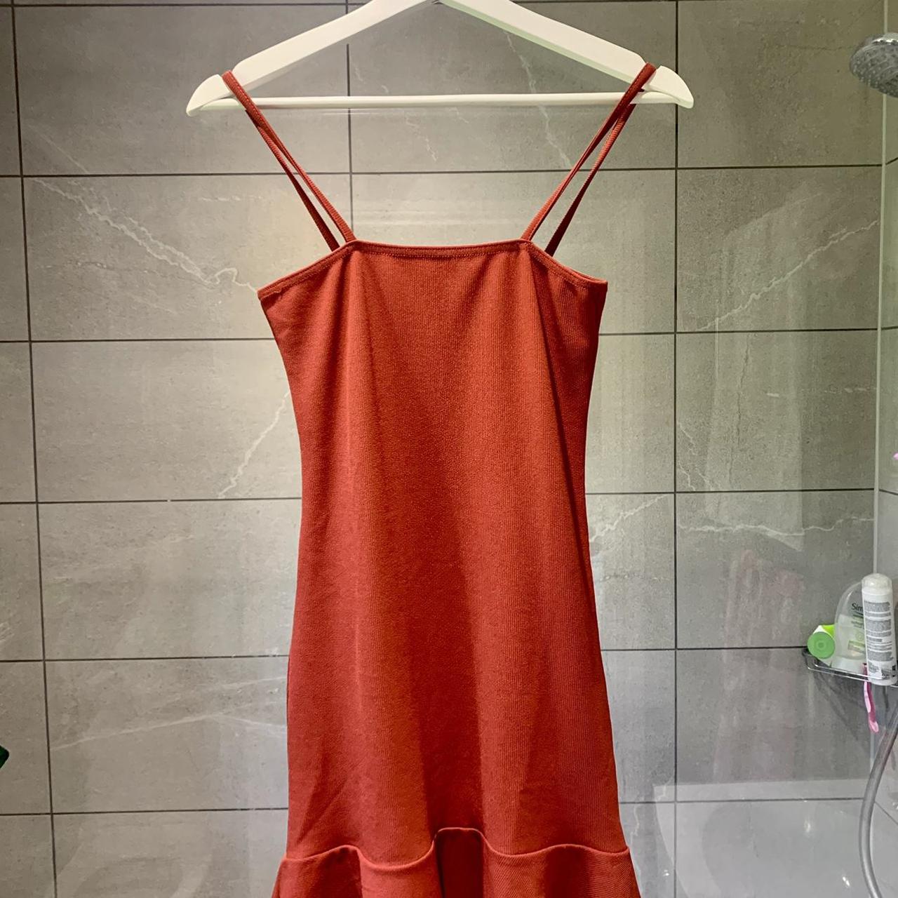 red / burgundy nasty gal bodycon summer mini dress Depop