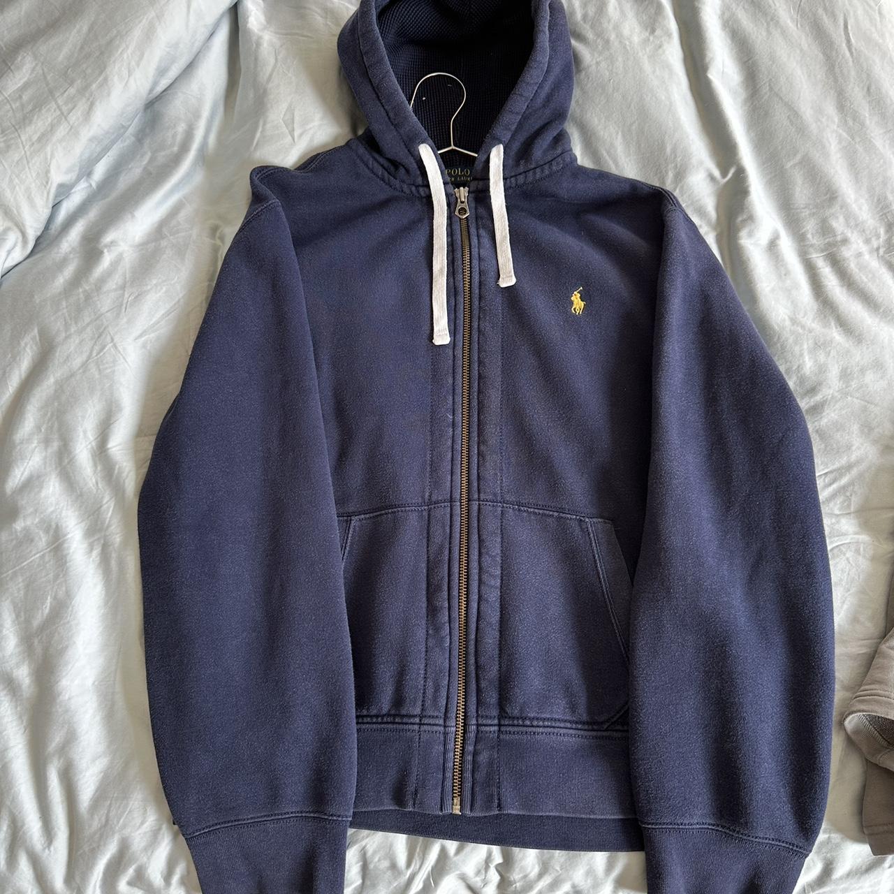 Navy Blue Ralph Lauren Zip hoodie Worn only a few... - Depop