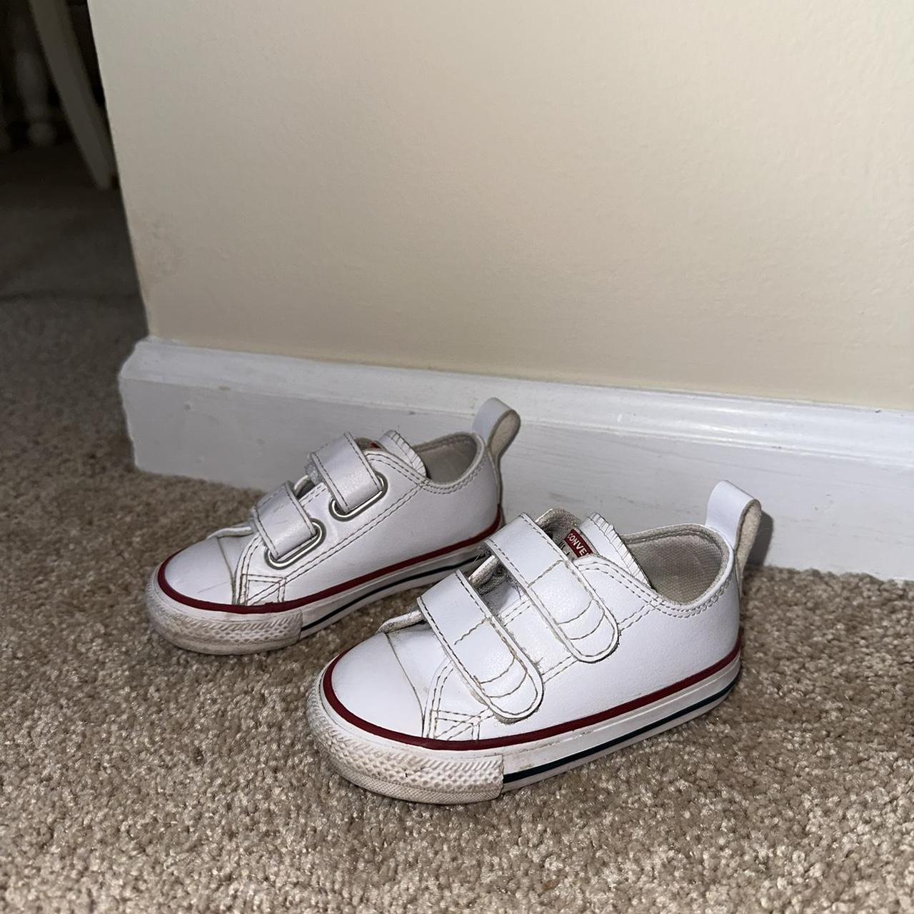 toddler size 5 white Velcro strap converse great. Depop