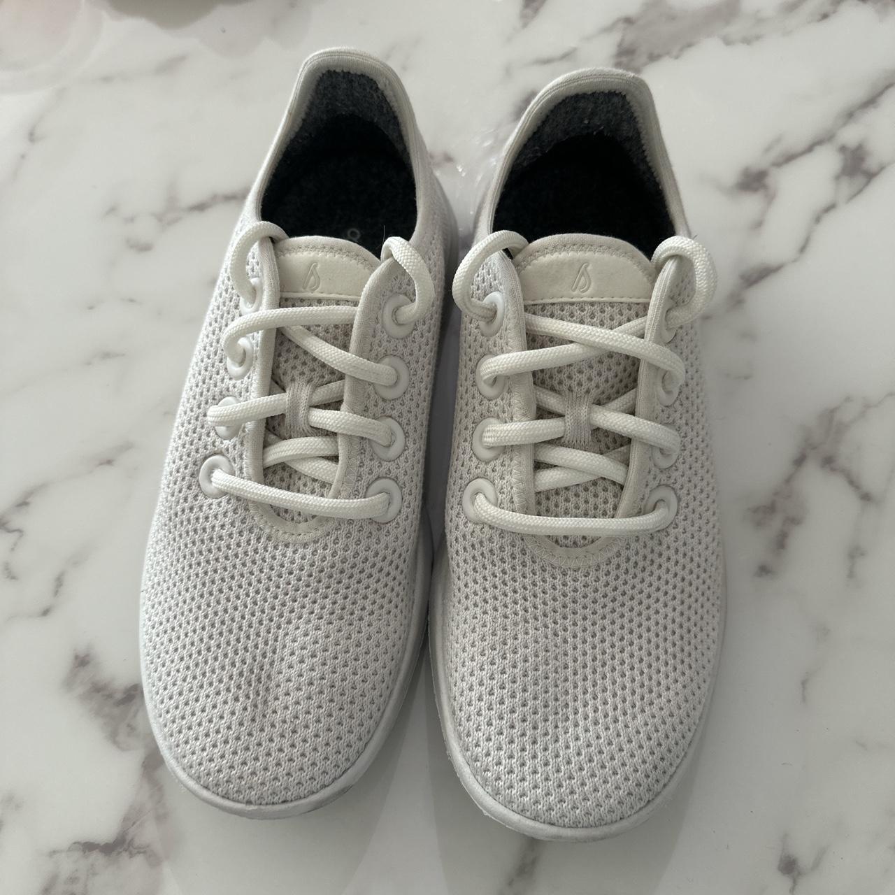 White Allbirds Women’s Tree Runners only worn once!... - Depop